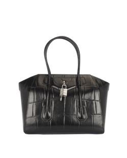 Medium Antigona Lock, Leather, Black, DB, 3*